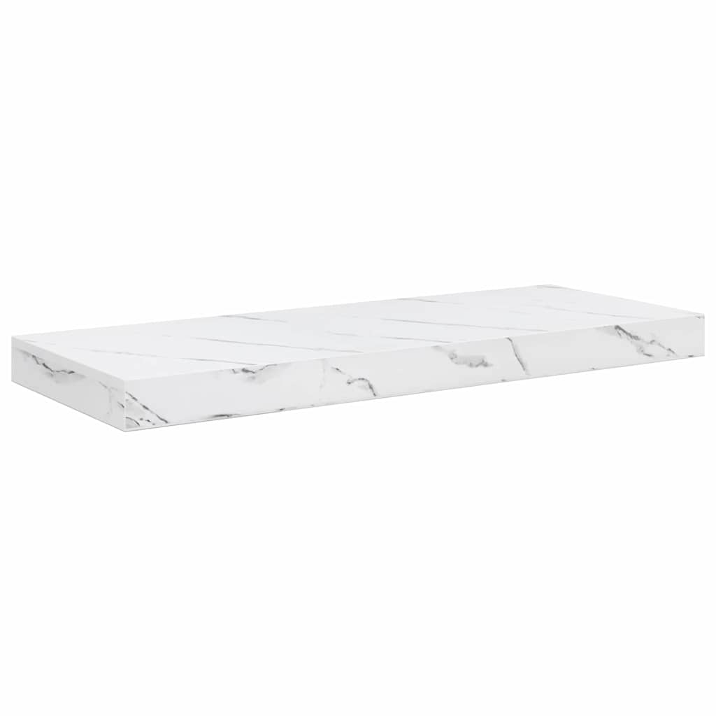 Wall Shelf 2 pcs White Marble 60 x 23.5 x 3.8 cm