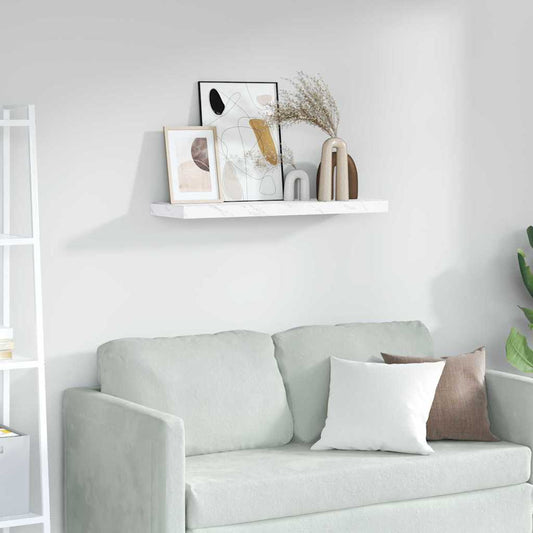Wall Shelf Wall-Mounted White Marble 80 x 23.5 x 3.8 cm