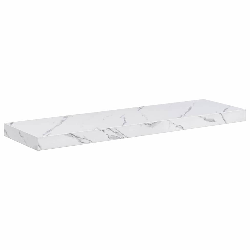 Wall Shelf 4 pcs White Marble 90 x 23.5 x 4 cm Engineered Wood