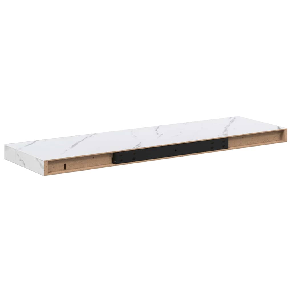 Wall Shelf 4 pcs White Marble 90 x 23.5 x 4 cm Engineered Wood