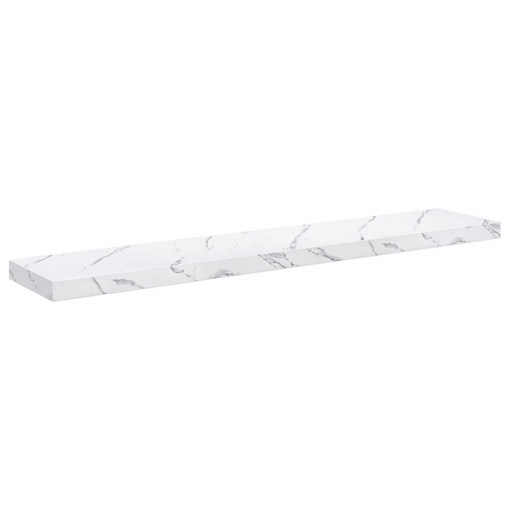 Wall Shelf 2 pcs White Marble 120 x 23.5 x 4 cm Engineered Wood
