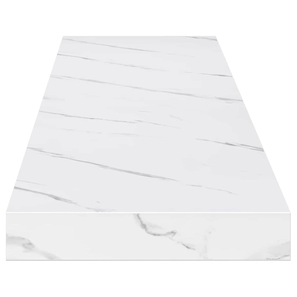 Wall Shelf 2 pcs White Marble 120 x 23.5 x 4 cm Engineered Wood