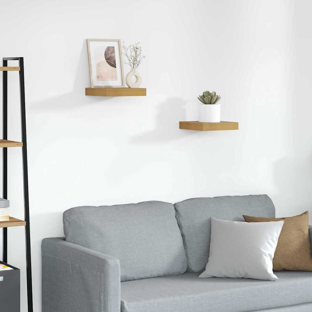 Wall Shelf 2 pcs Beige 23 x 23.5 x 4 cm Engineered Wood