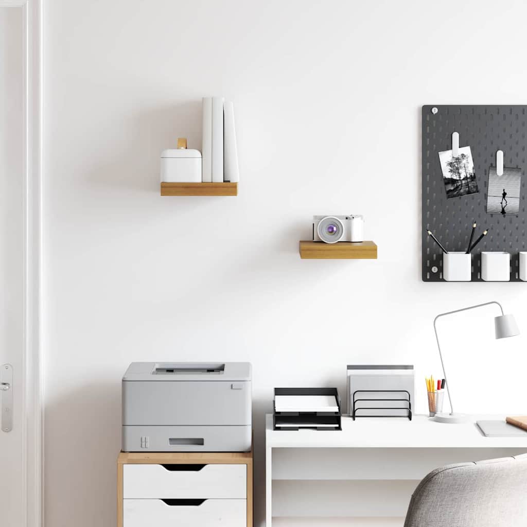 Wall Shelf 2 pcs Beige 23 x 23.5 x 4 cm Engineered Wood
