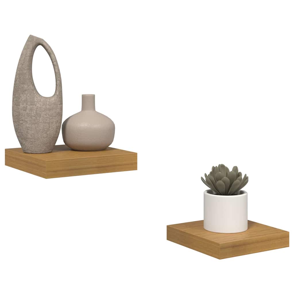 Wall Shelf 2 pcs Beige 23 x 23.5 x 4 cm Engineered Wood