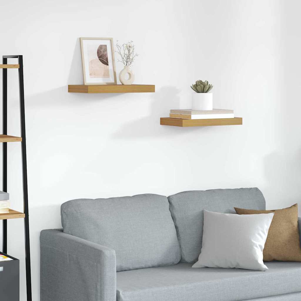 Wall Shelf 2 pcs Beige 40 x 23.5 x 3.8 cm Engineered Wood