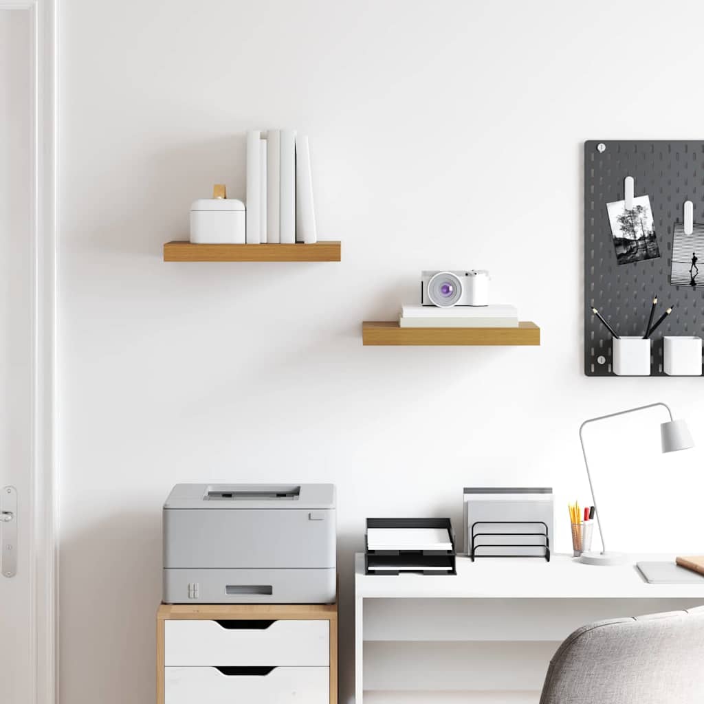 Wall Shelf 2 pcs Beige 40 x 23.5 x 3.8 cm Engineered Wood