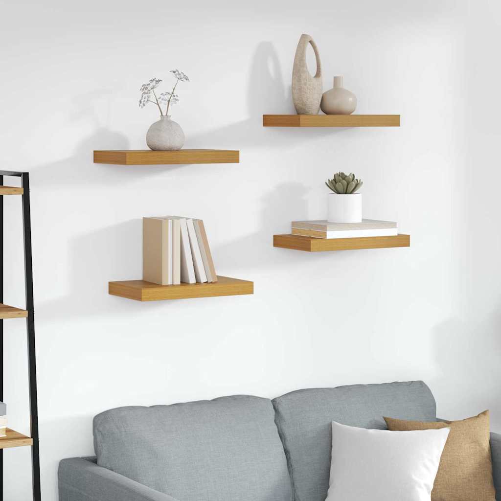 Wall Shelf 4 pcs Beige 40 x 23.5 x 3.8 cm Engineered Wood