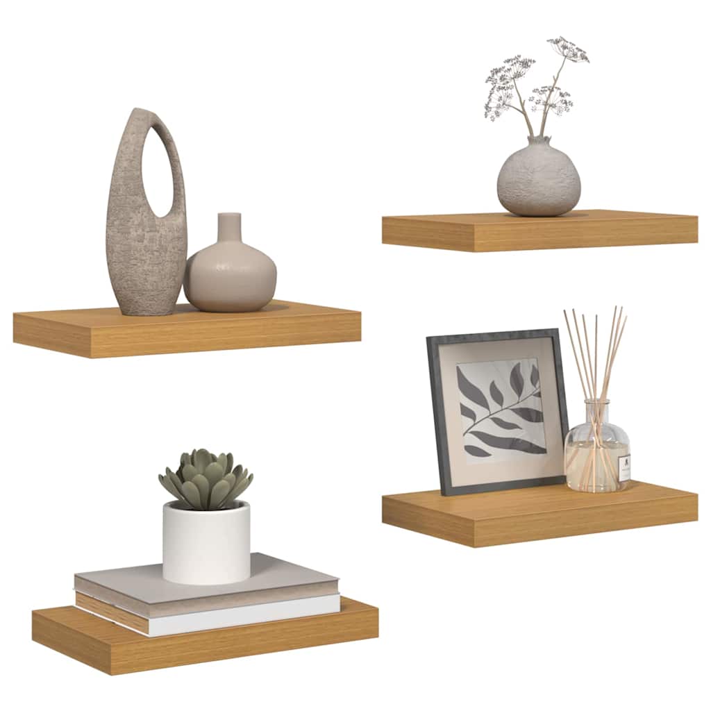 Wall Shelf 4 pcs Beige 40 x 23.5 x 3.8 cm Engineered Wood