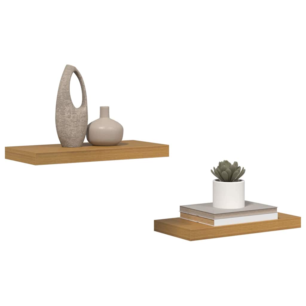 Wall Shelf 2 pcs Beige 50 x 23.5 x 3.8 cm Engineered Wood