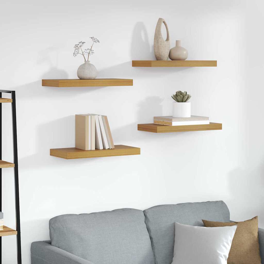 Wall Shelf 4 pcs Beige 50 x 23.5 x 3.8 cm Engineered Wood