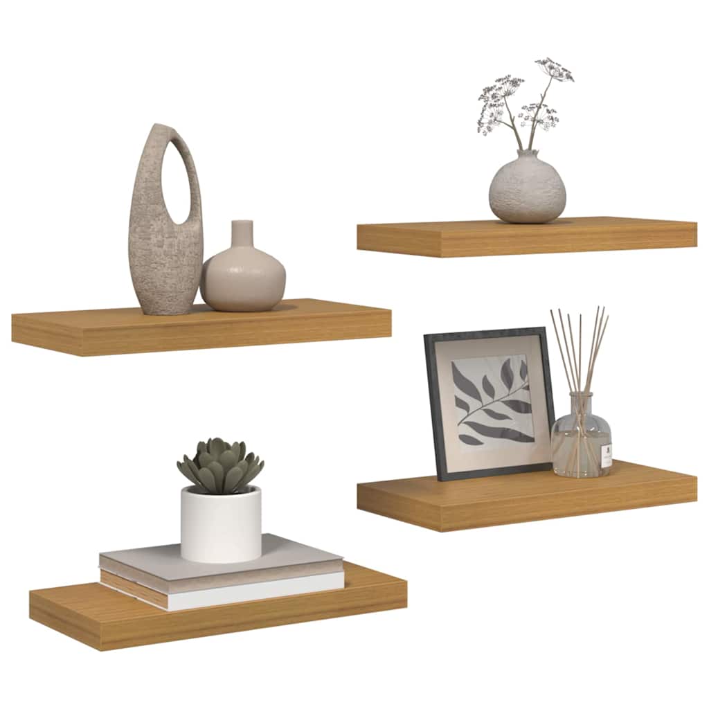 Wall Shelf 4 pcs Beige 50 x 23.5 x 3.8 cm Engineered Wood