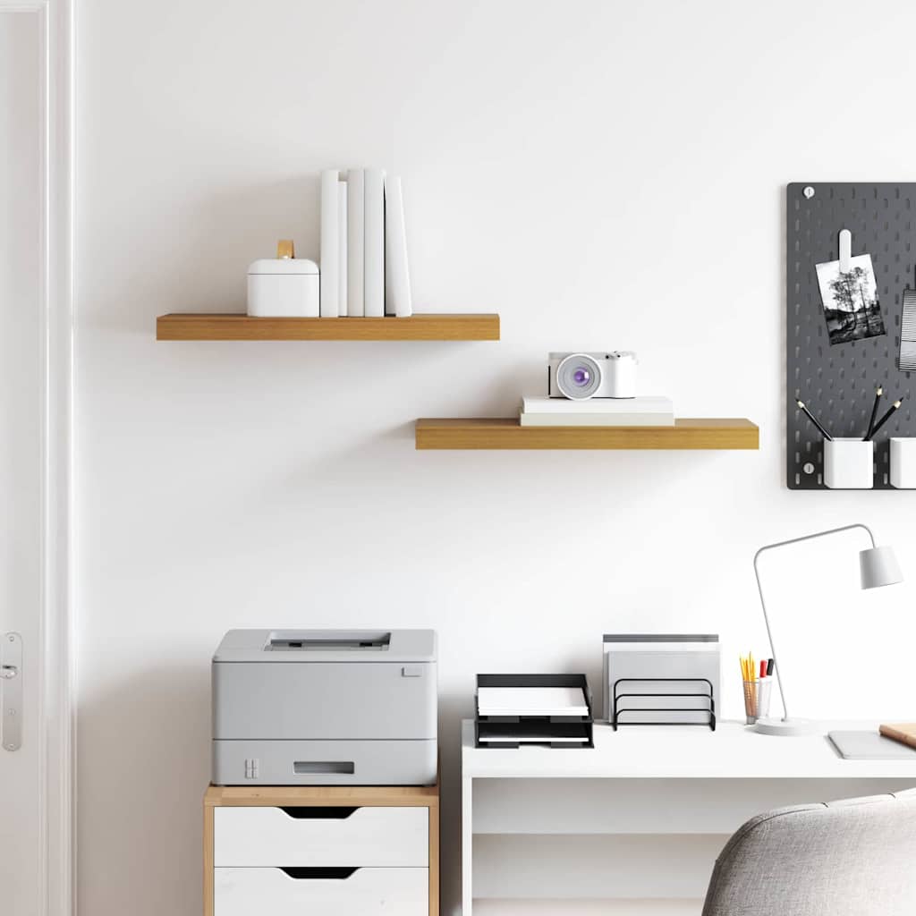 Wall Shelf 2 pcs Beige 60 x 23.5 x 3.8 cm Engineered Wood