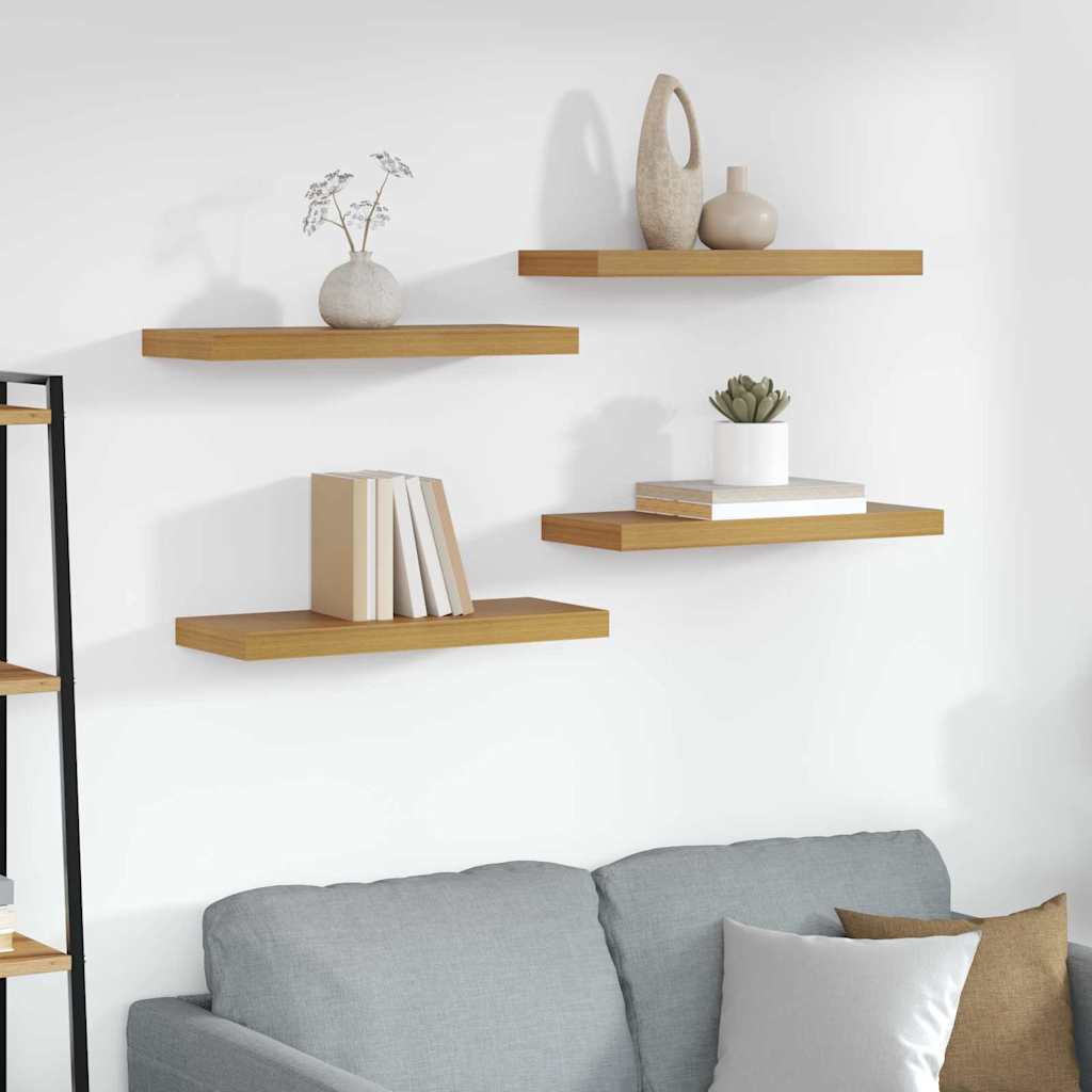 Wall Shelf 4 pcs Beige 60 x 23.5 x 3.8 cm Engineered Wood