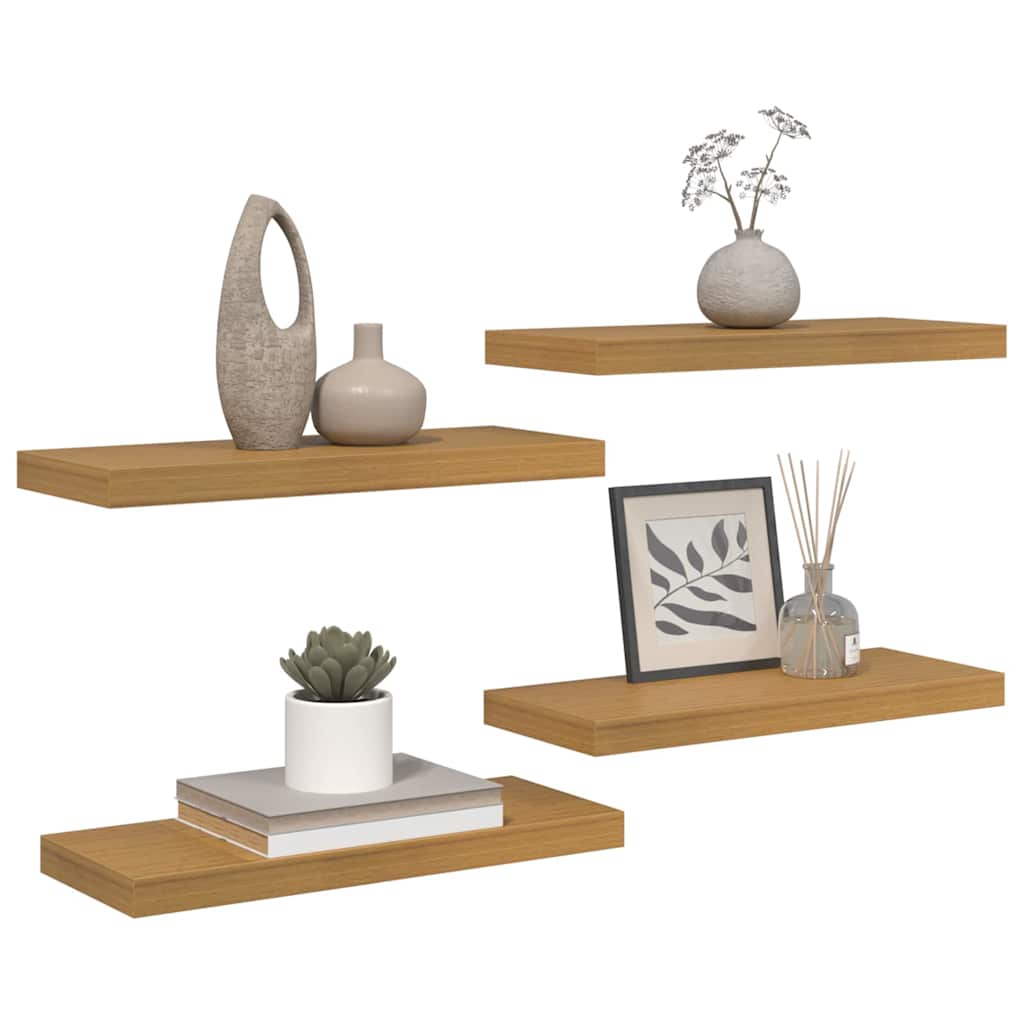 Wall Shelf 4 pcs Beige 60 x 23.5 x 3.8 cm Engineered Wood