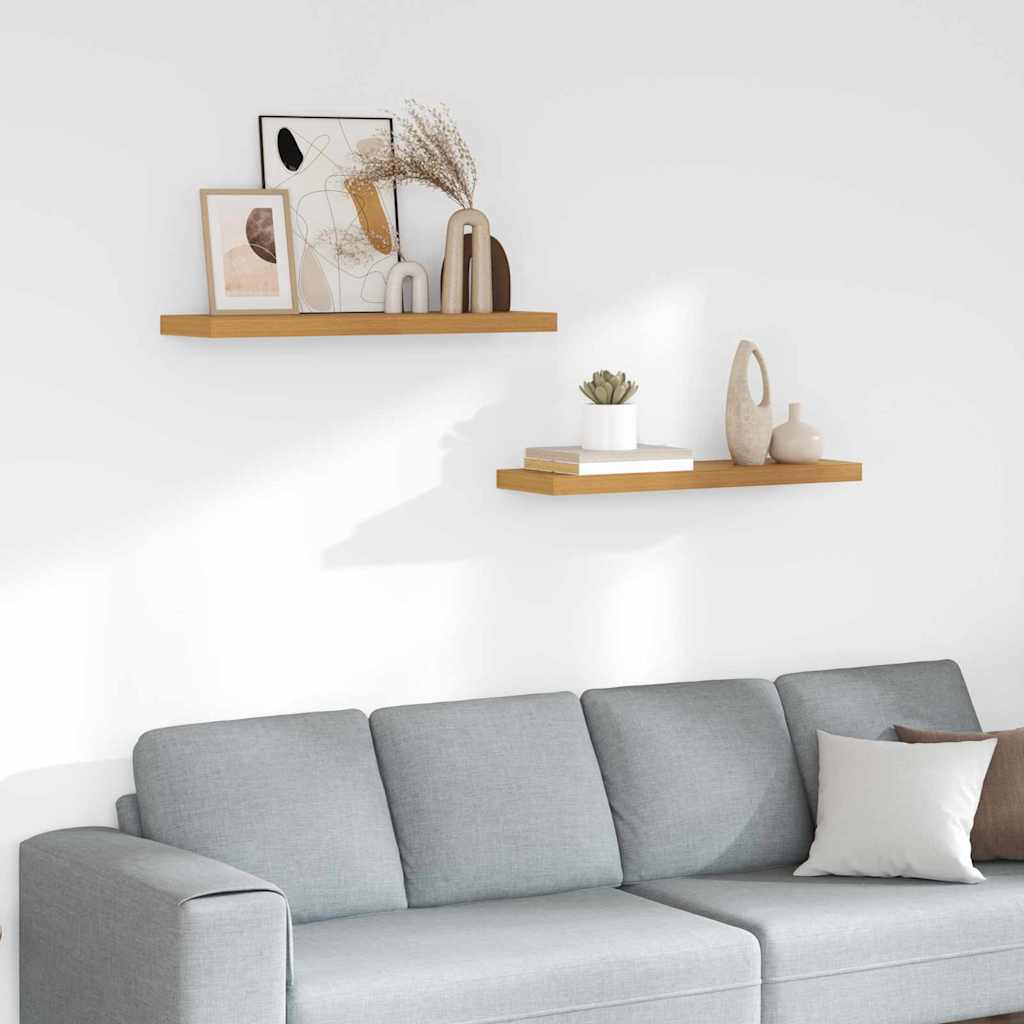 Wall Shelf 2 pcs Beige 90 x 23.5 x 4 cm Engineered Wood