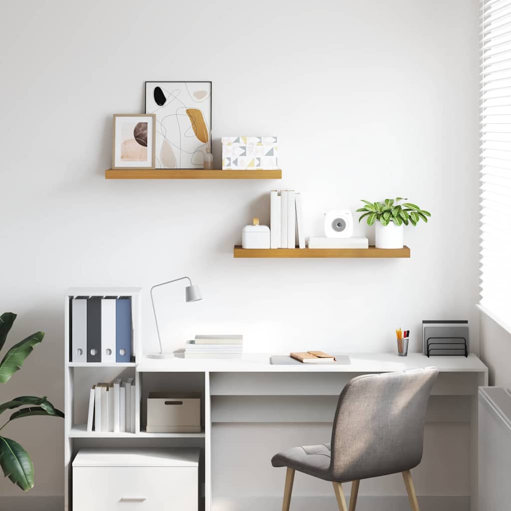 Wall Shelf 2 pcs Beige 90 x 23.5 x 4 cm Engineered Wood