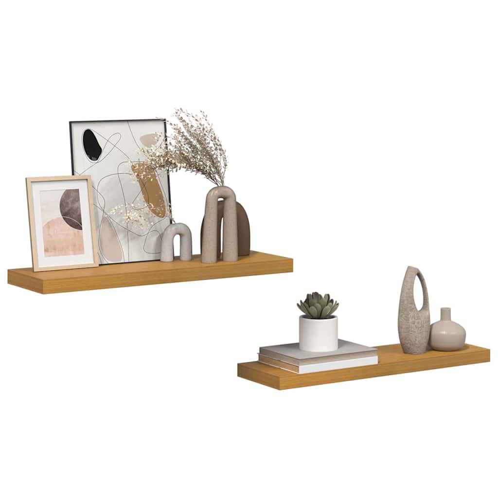 Wall Shelf 2 pcs Beige 90 x 23.5 x 4 cm Engineered Wood