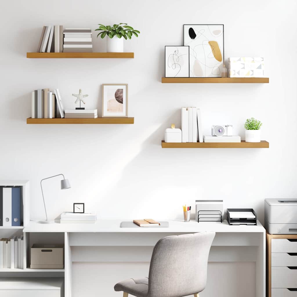 Wall Shelf 4 pcs Beige 90 x 23.5 x 4 cm Engineered Wood