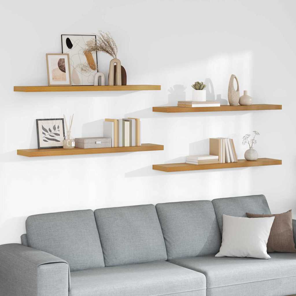 Wall Shelf 4 pcs Beige 120 x 23.5 x 4 cm Engineered Wood