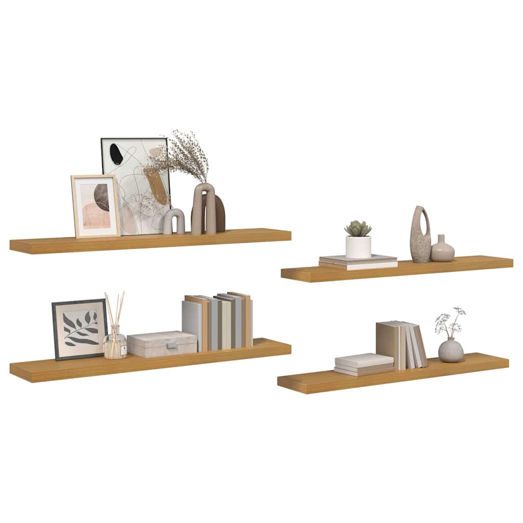 Wall Shelf 4 pcs Beige 120 x 23.5 x 4 cm Engineered Wood