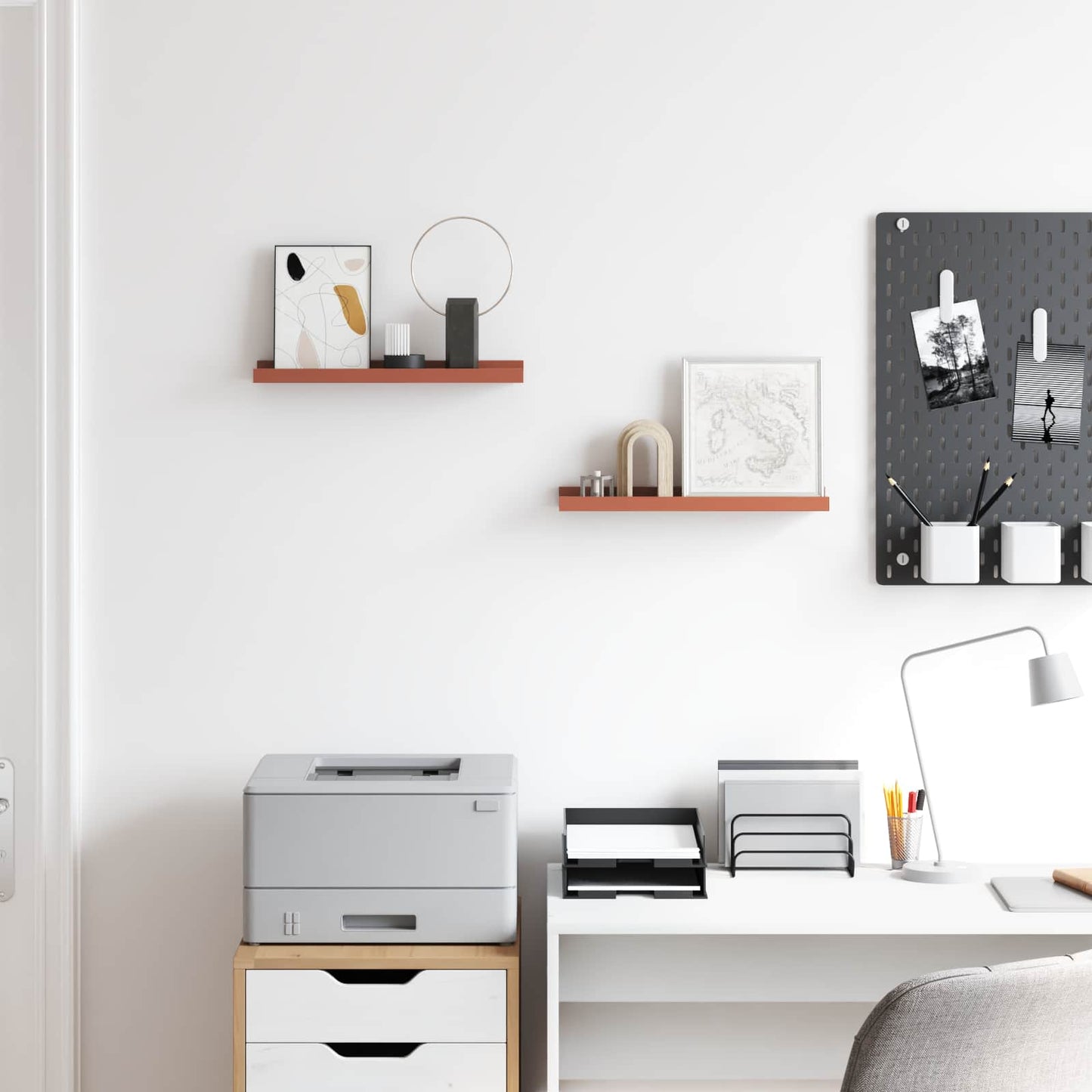 Wall Shelf with Shelf 2 pcs Red 40 x 9 x 3 cm Engineered Wood