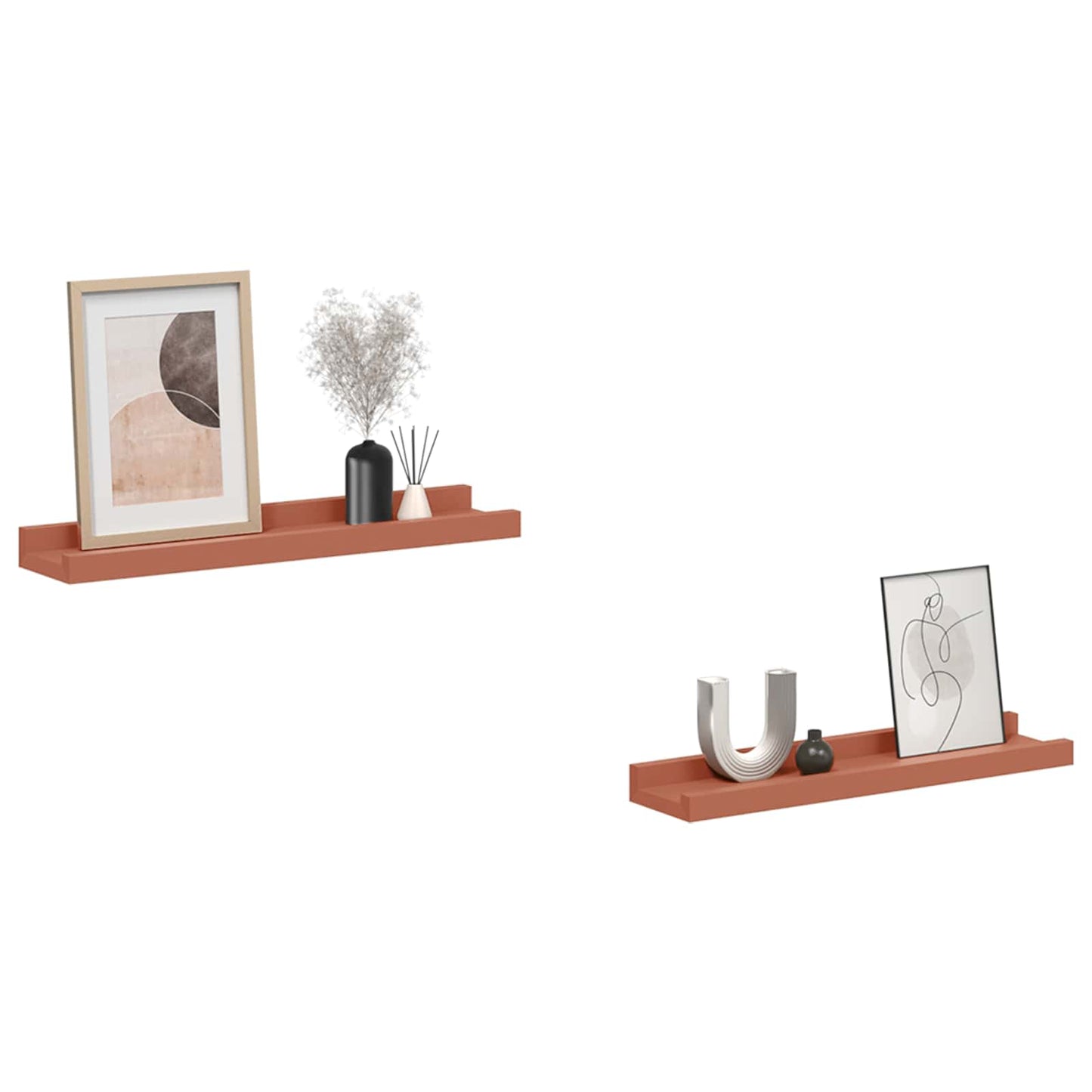 Wall Shelf with Shelf 2 pcs Red 40 x 9 x 3 cm Engineered Wood