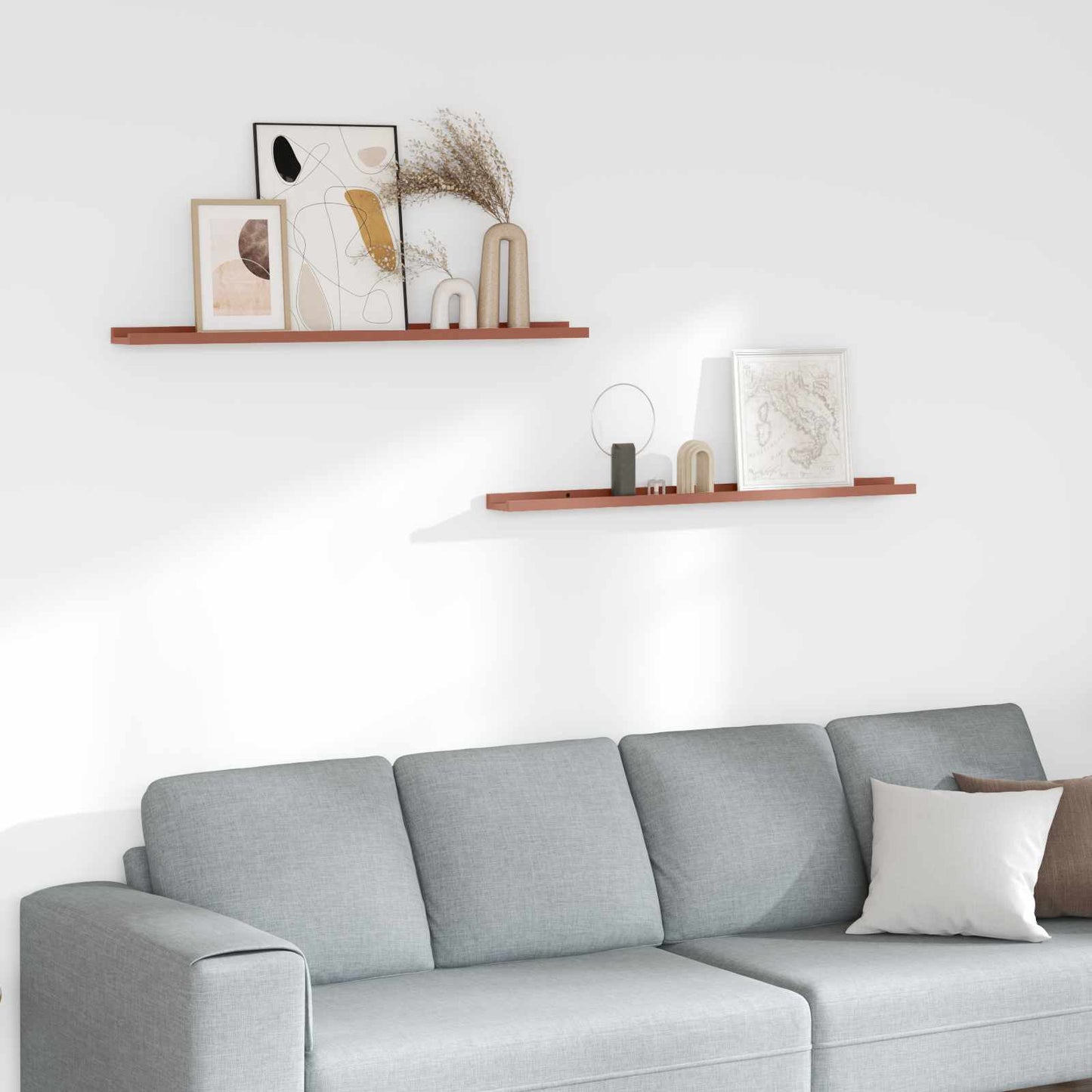 Wall Shelf with Shelf 2 pcs Red 100 x 9 x 3 cm Engineered Wood
