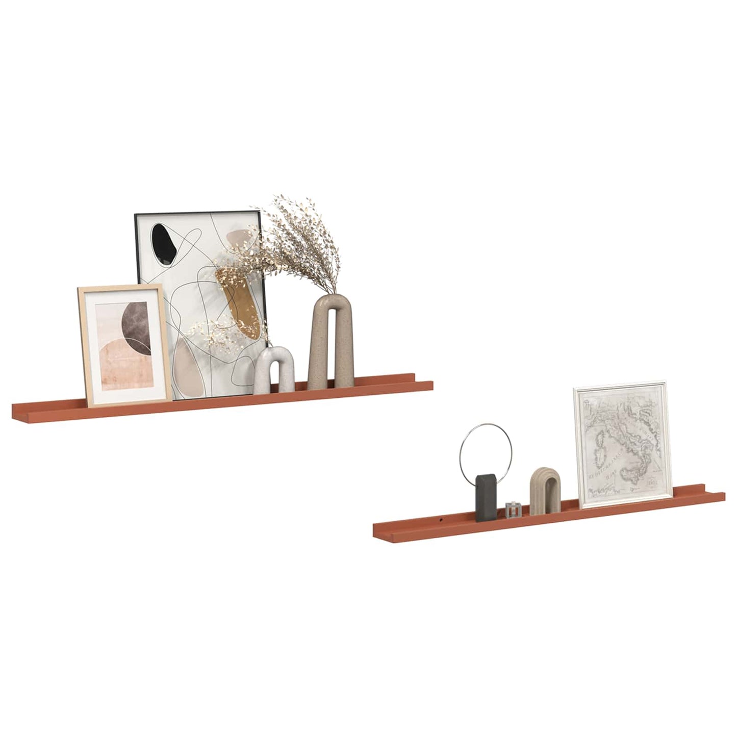 Wall Shelf with Shelf 2 pcs Red 100 x 9 x 3 cm Engineered Wood
