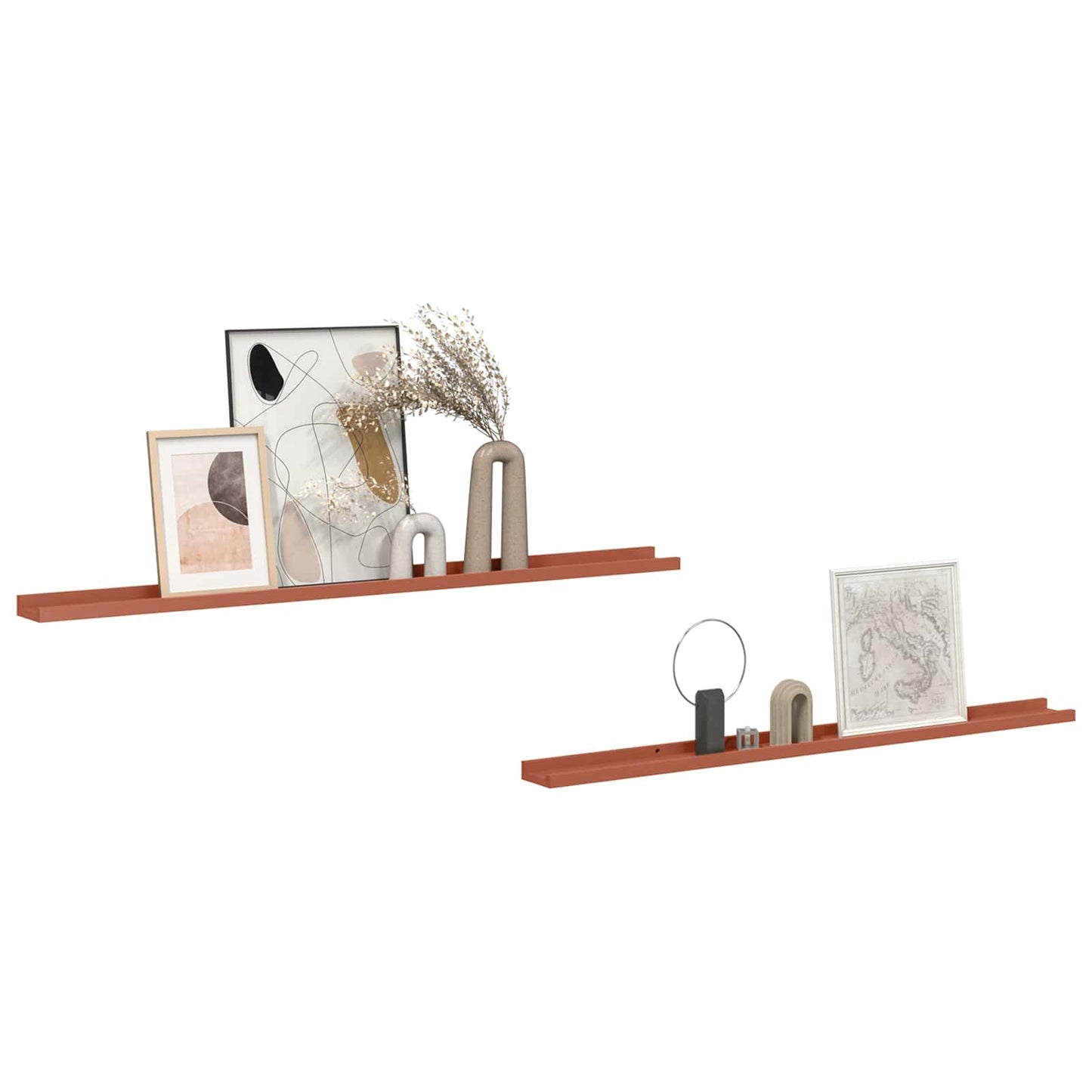 Wall Shelf with Shelf 2 pcs Red 115 x 9 x 3 cm Engineered Wood