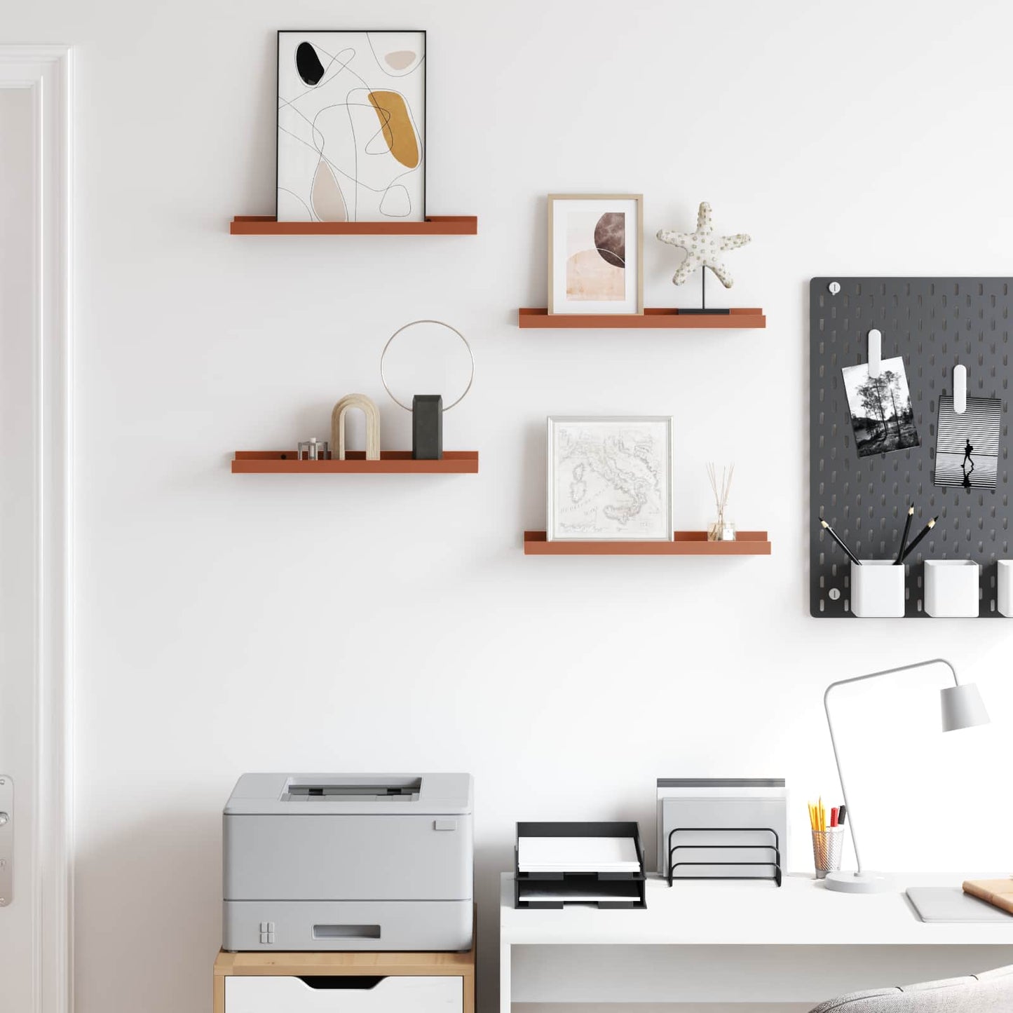 Wall Shelf with Shelf 4 pcs Red 40 x 9 x 3 cm Engineered Wood