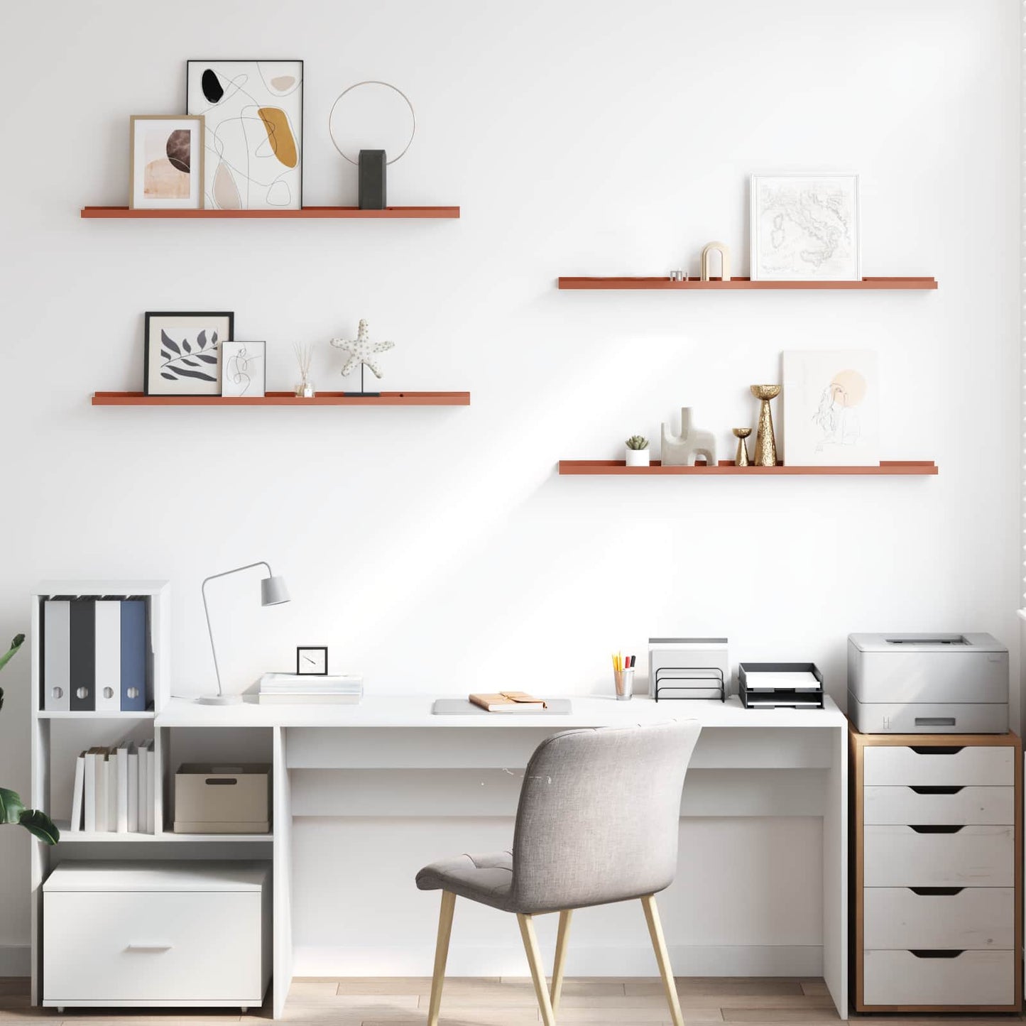 Wall Shelf with Shelf 4 pcs Red 100 x 9 x 3 cm Engineered Wood