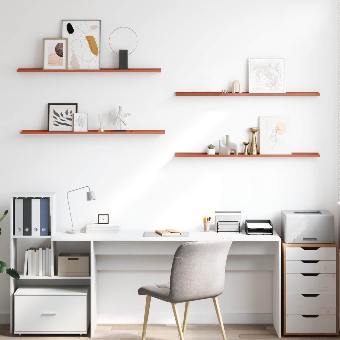 Wall Shelf with Shelf 4 pcs Red 115 x 9 x 3 cm Engineered Wood