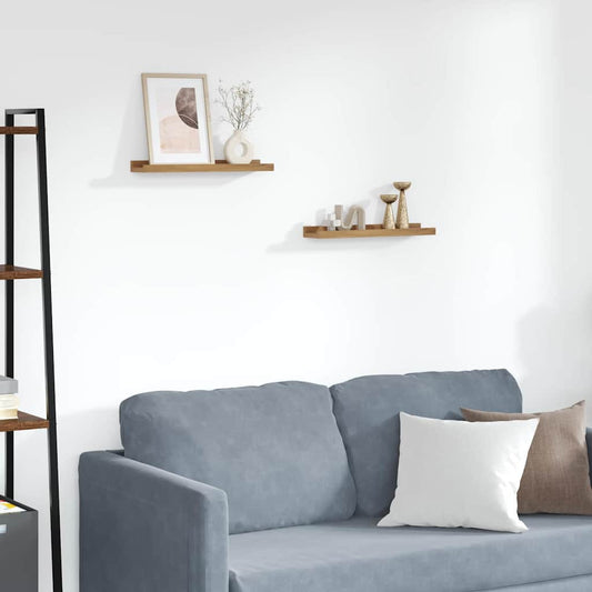 Wall Shelf 2 pcs Brown 40 x 9 x 3 cm Engineered Wood