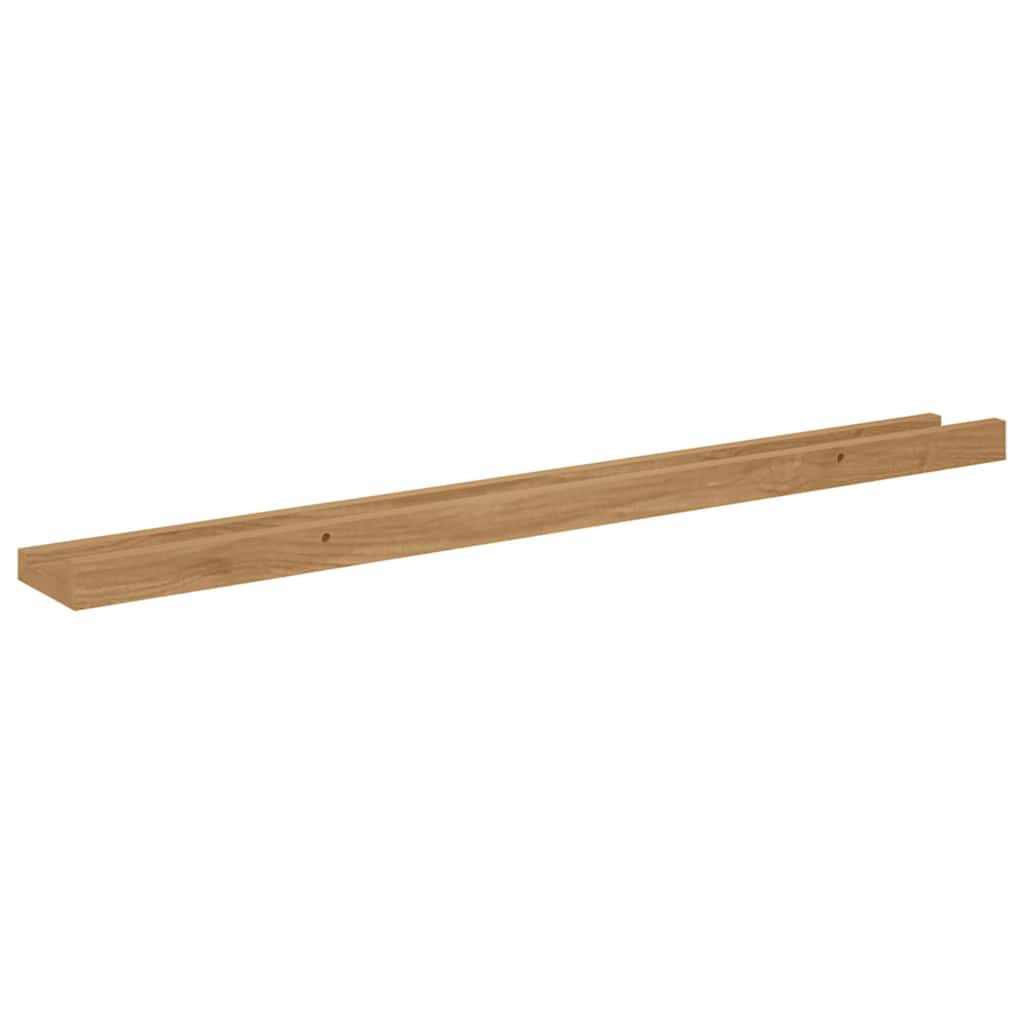 Wall Shelf with Shelf 2 pcs Brown 80 x 9 x 3 cm Engineered Wood
