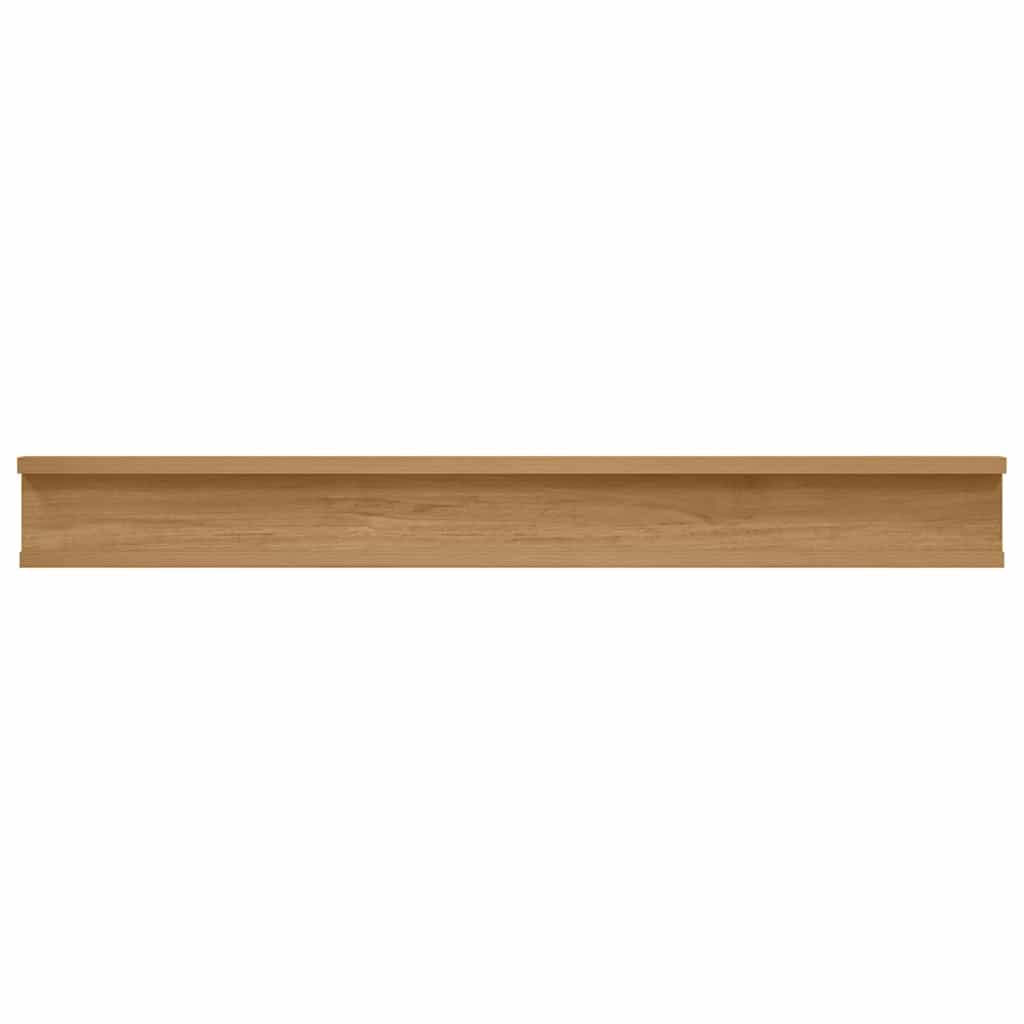 Wall Shelf with Shelf 2 pcs Brown 80 x 9 x 3 cm Engineered Wood