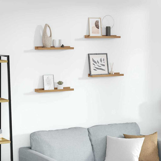 Wall Shelf 4 pcs Brown 40 x 9 x 3 cm Engineered Wood