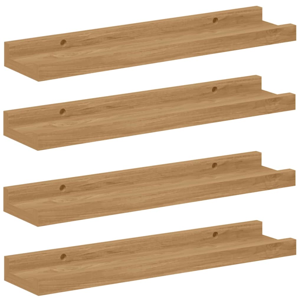 Wall Shelf with Shelf 4 pcs Brown 40 x 9 x 3 cm Engineered Wood