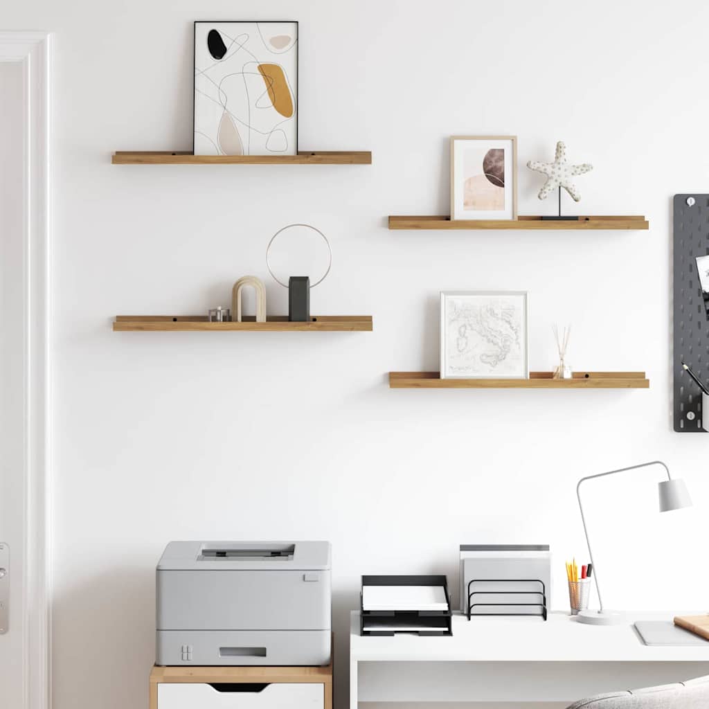 Wall Shelf with Shelf 4 pcs Brown 60 x 9 x 3 cm Engineered Wood
