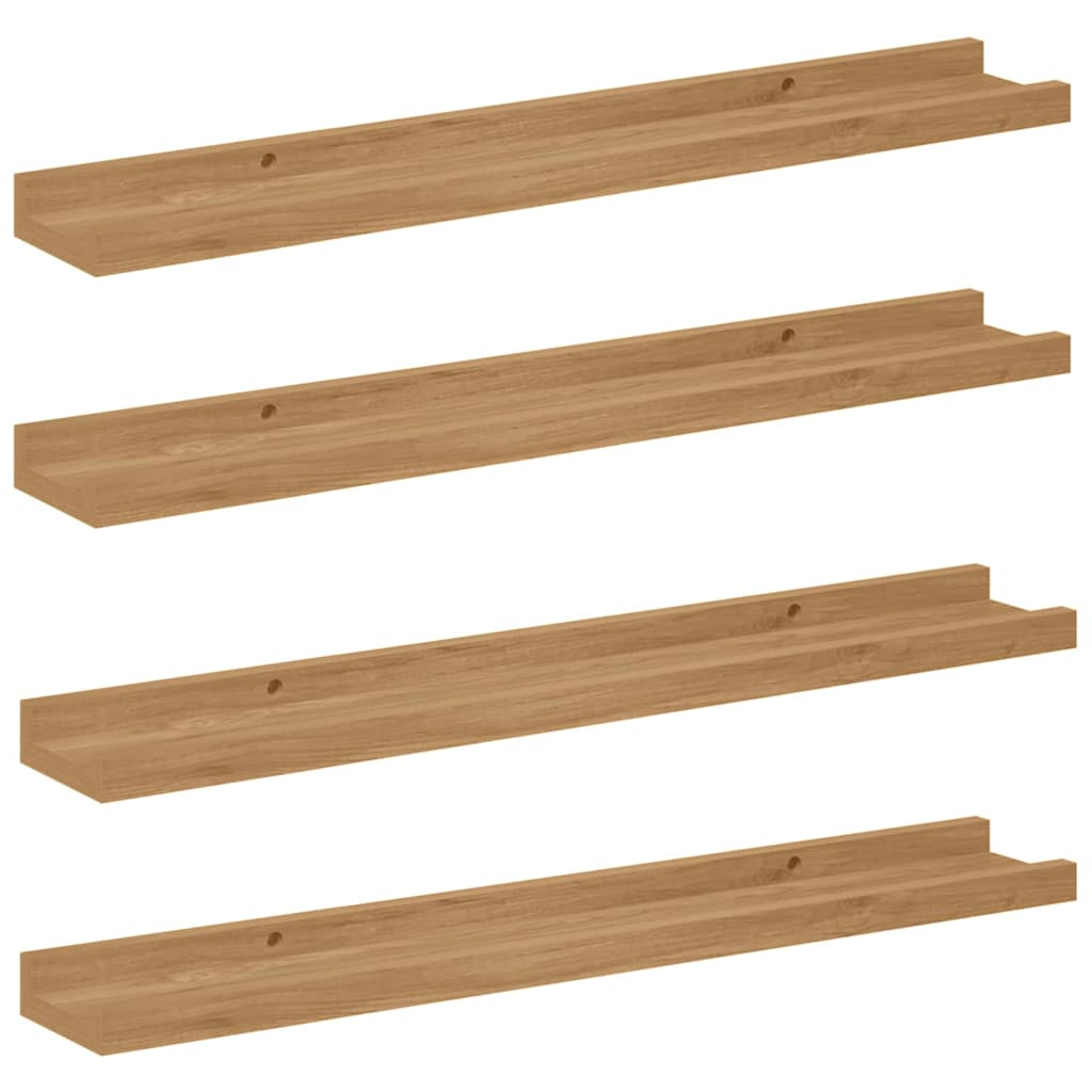 Wall Shelf with Shelf 4 pcs Brown 60 x 9 x 3 cm Engineered Wood