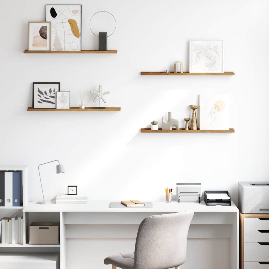 Wall Shelf Wall-Mounted 4 pcs Brown 80 x 9 x 3 cm