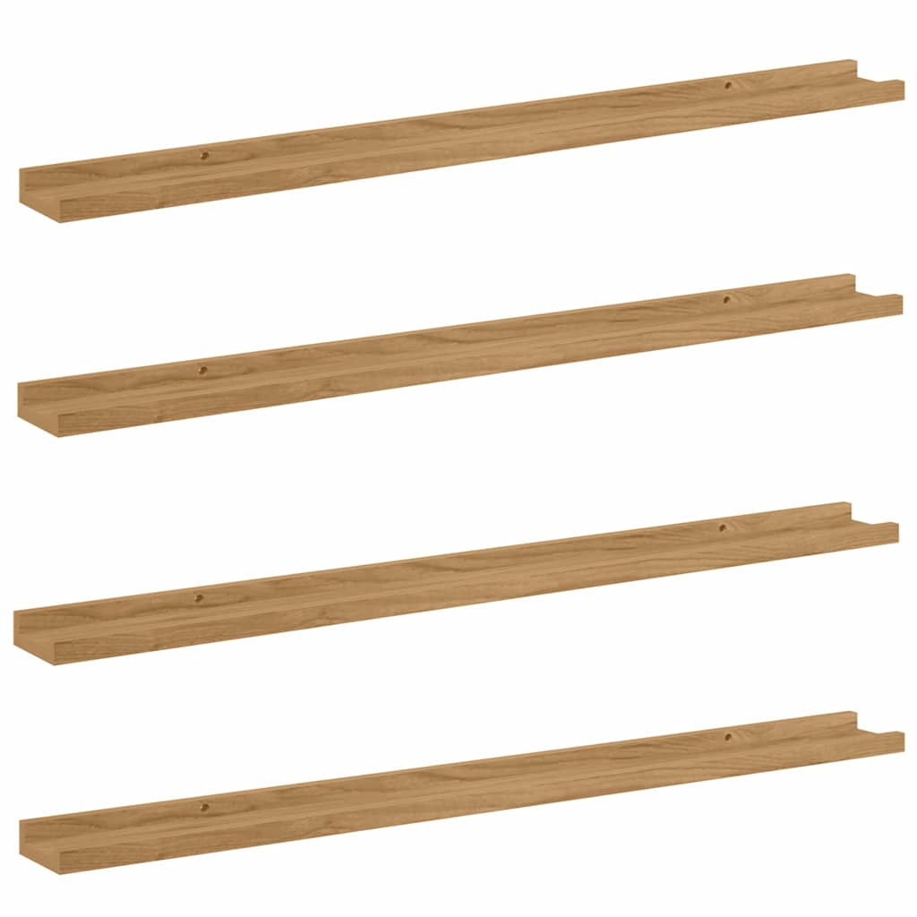 Wall Shelf 4 pcs Brown 100 x 9 x 3 cm Engineered Wood