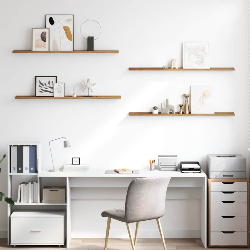 Wall Shelf 4 pcs Brown 115 x 9 x 3 cm Engineered Wood
