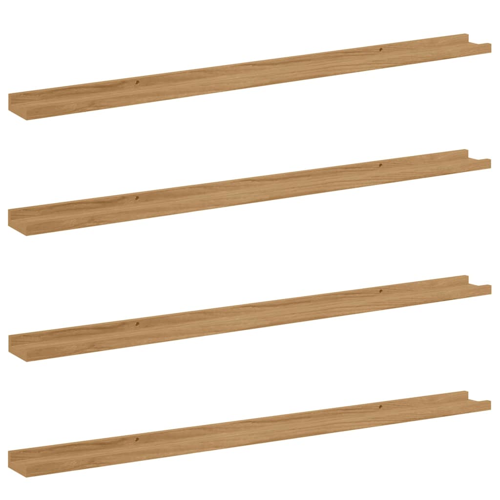 Wall Shelf 4 pcs Brown 115 x 9 x 3 cm Engineered Wood