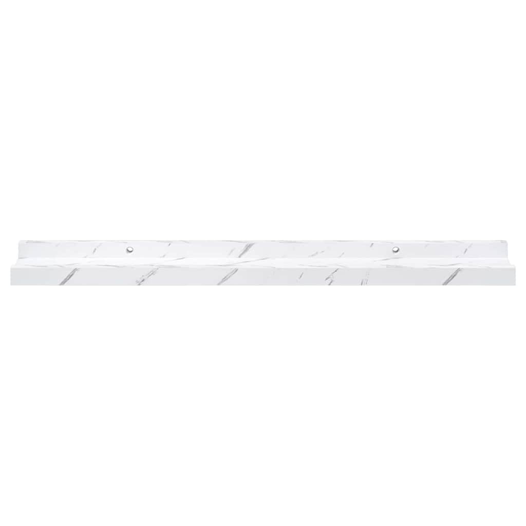 Wall Shelf 2 pcs White Marble 60 x 9 x 3 cm Engineered Wood