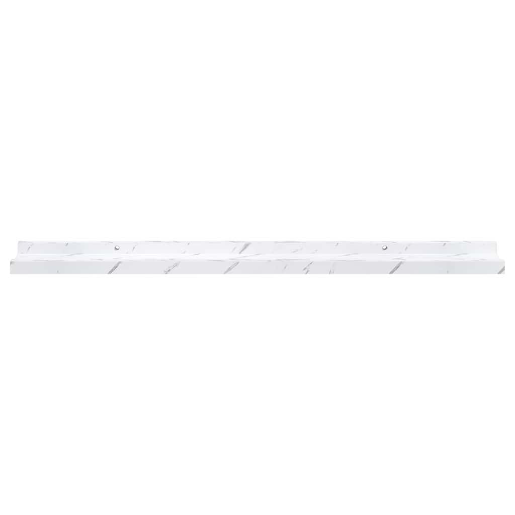 Wall Shelf 2 pcs White Marble 80 x 9 x 3 cm Engineered Wood