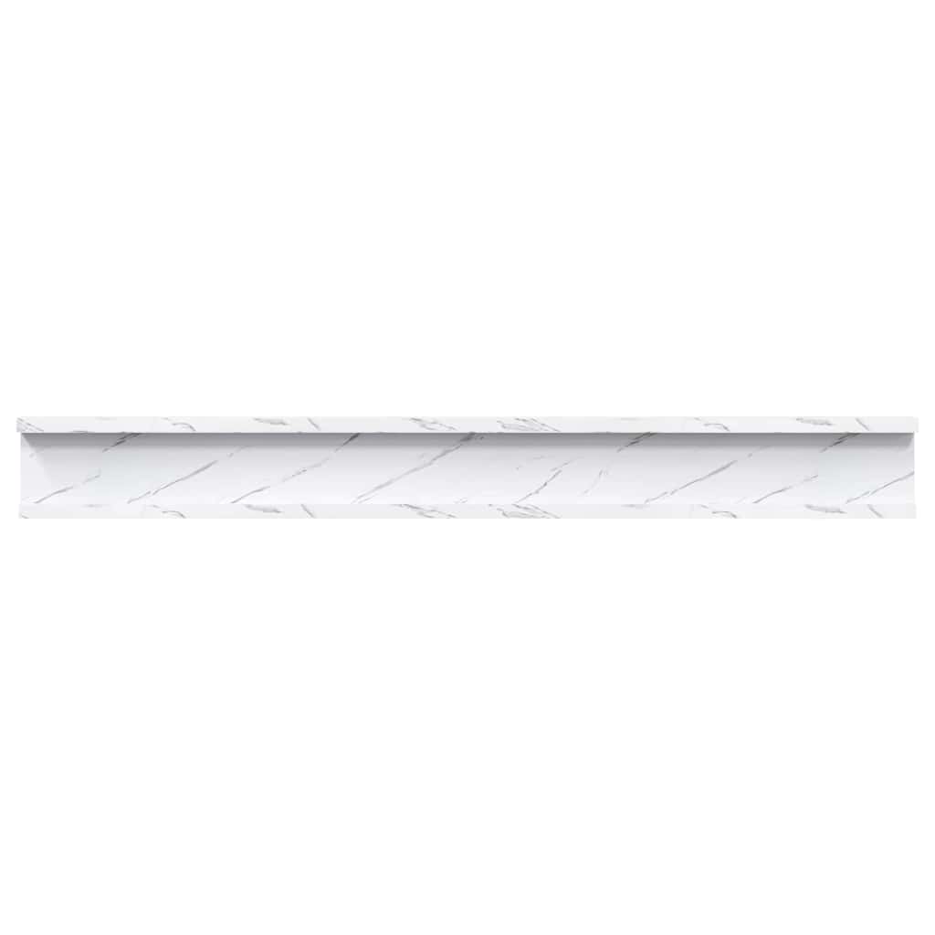 Wall Shelf 2 pcs White Marble 80 x 9 x 3 cm Engineered Wood