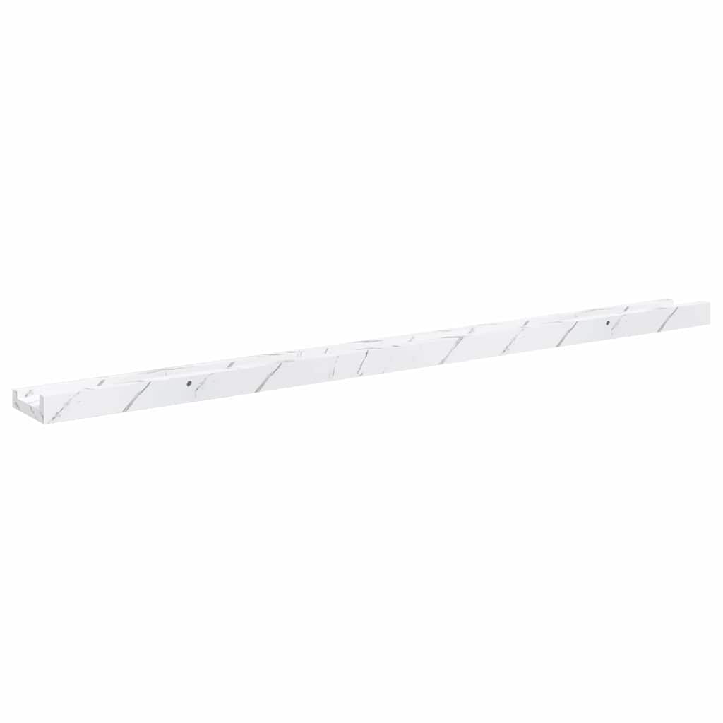 Wall Shelf 2 pcs White Marble 100 x 9 x 3 cm Engineered Wood