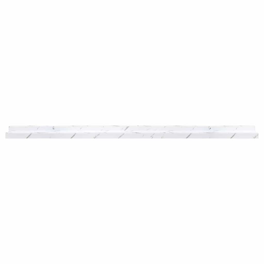 Wall Shelf 2 pcs White Marble 100 x 9 x 3 cm Engineered Wood