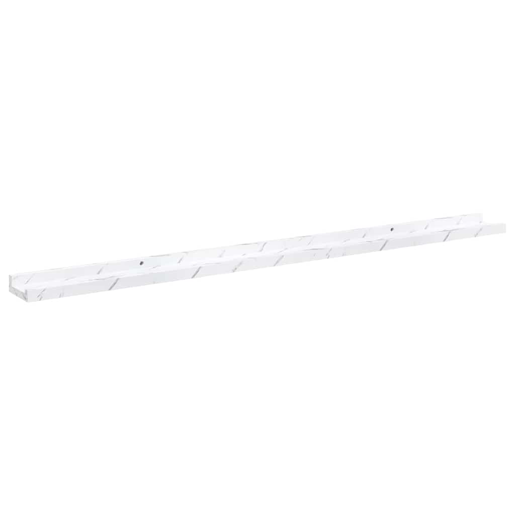 Wall Shelf 2 pcs White Marble 115 x 9 x 3 cm Engineered Wood